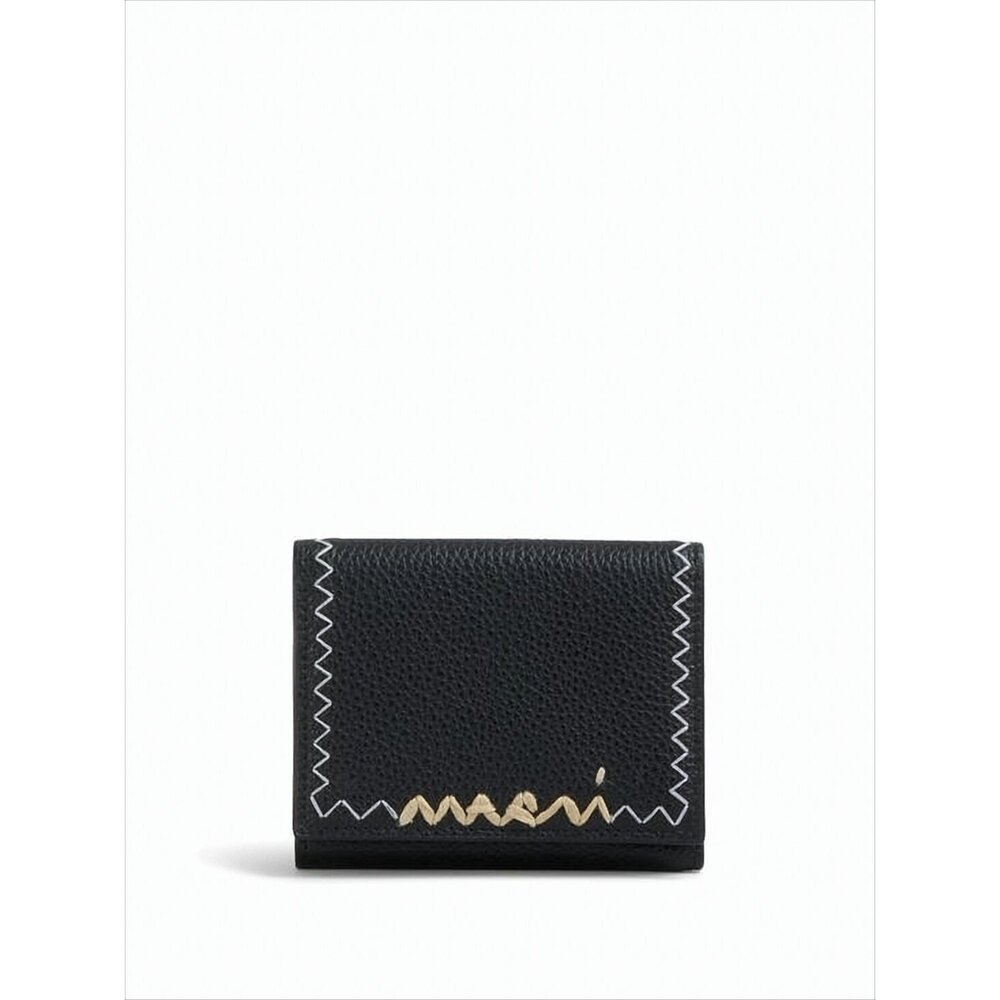 MARNI Compact Black Cowhide Leather Wallet
